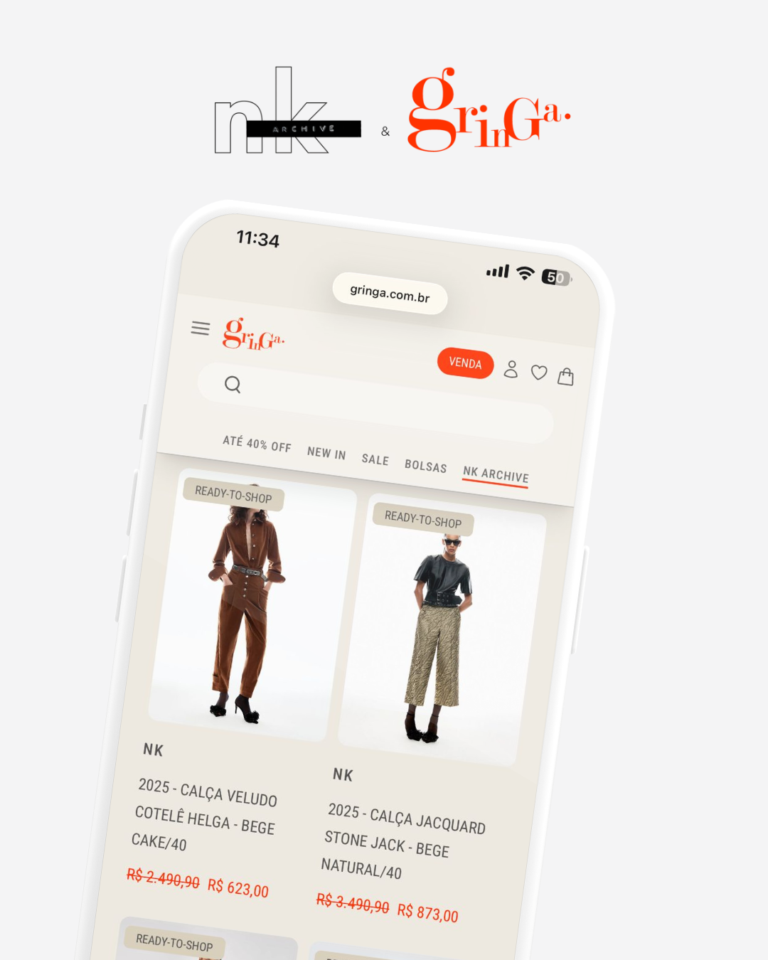 NK E GRINGA ANUNCIAM PARCERIA ESTRATÉGICA NO SECOND HAND